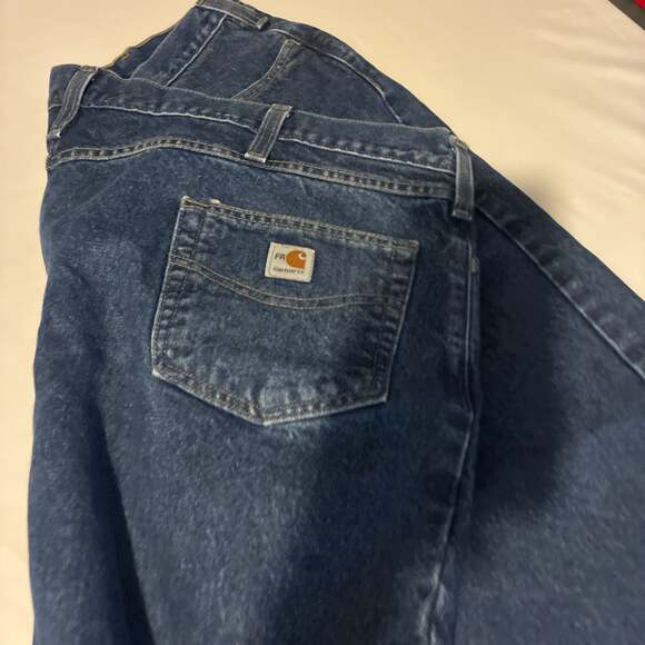 Carhartt Relaxed Fit Flame Resistant Blue Denim Jeans Men's 48x30 - Picture 1 of 4
